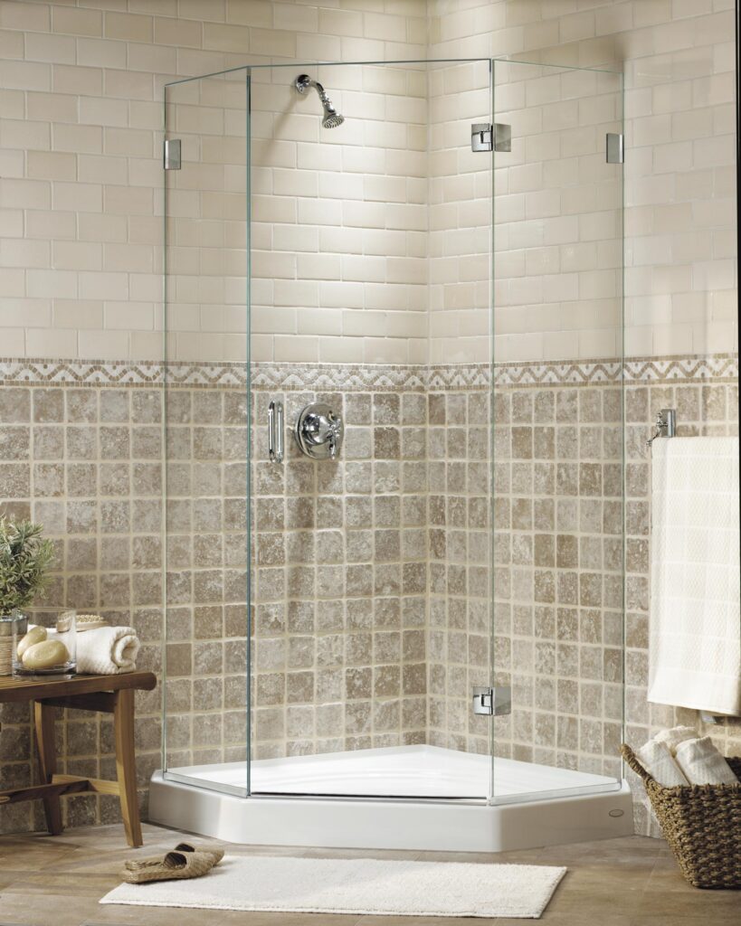 Custom frameless glass shower enclosure by Mr. Shower Door