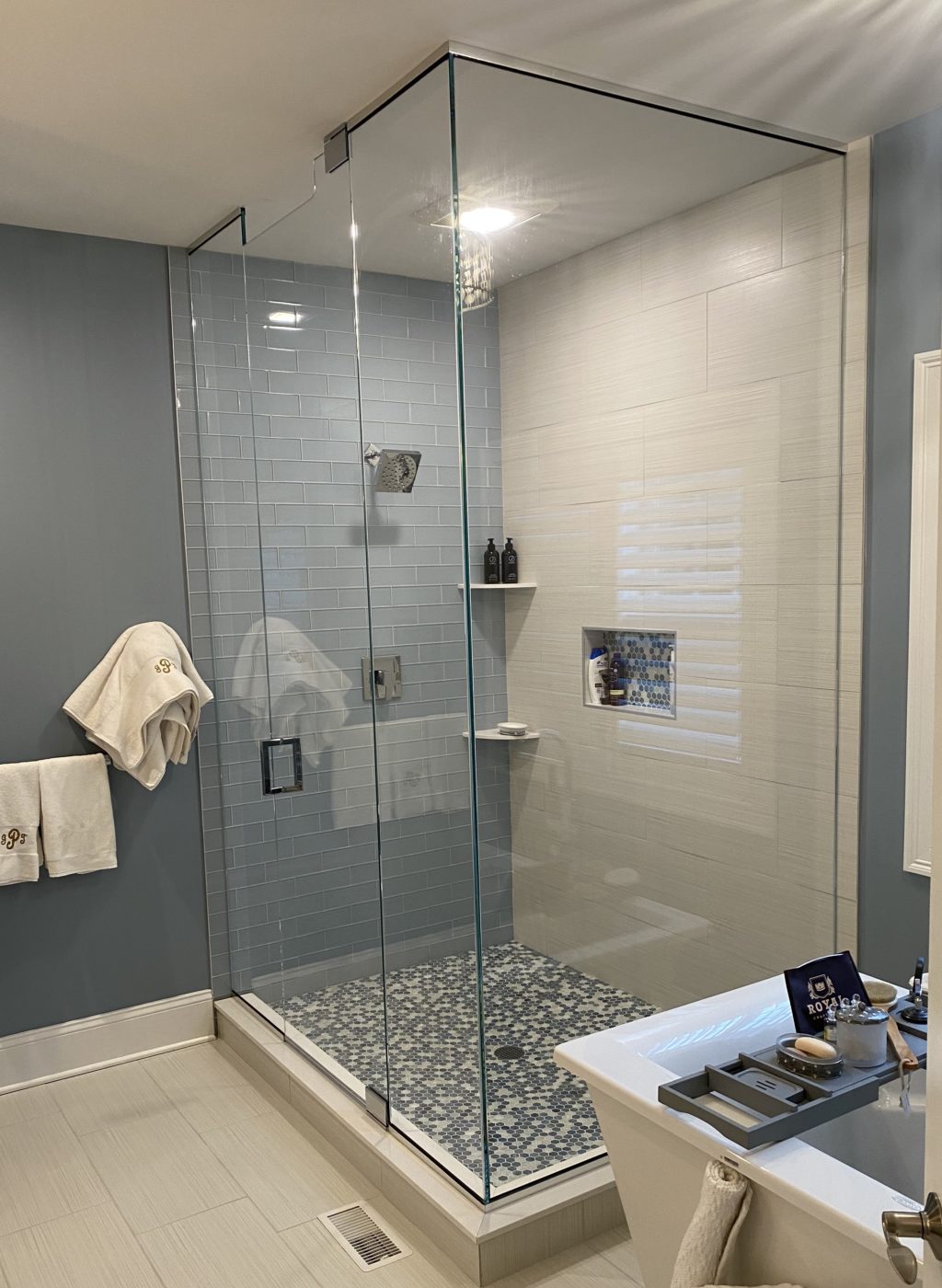 Series 90 Corner Stall Frameless Shower Enclosure | Mr. Shower Door