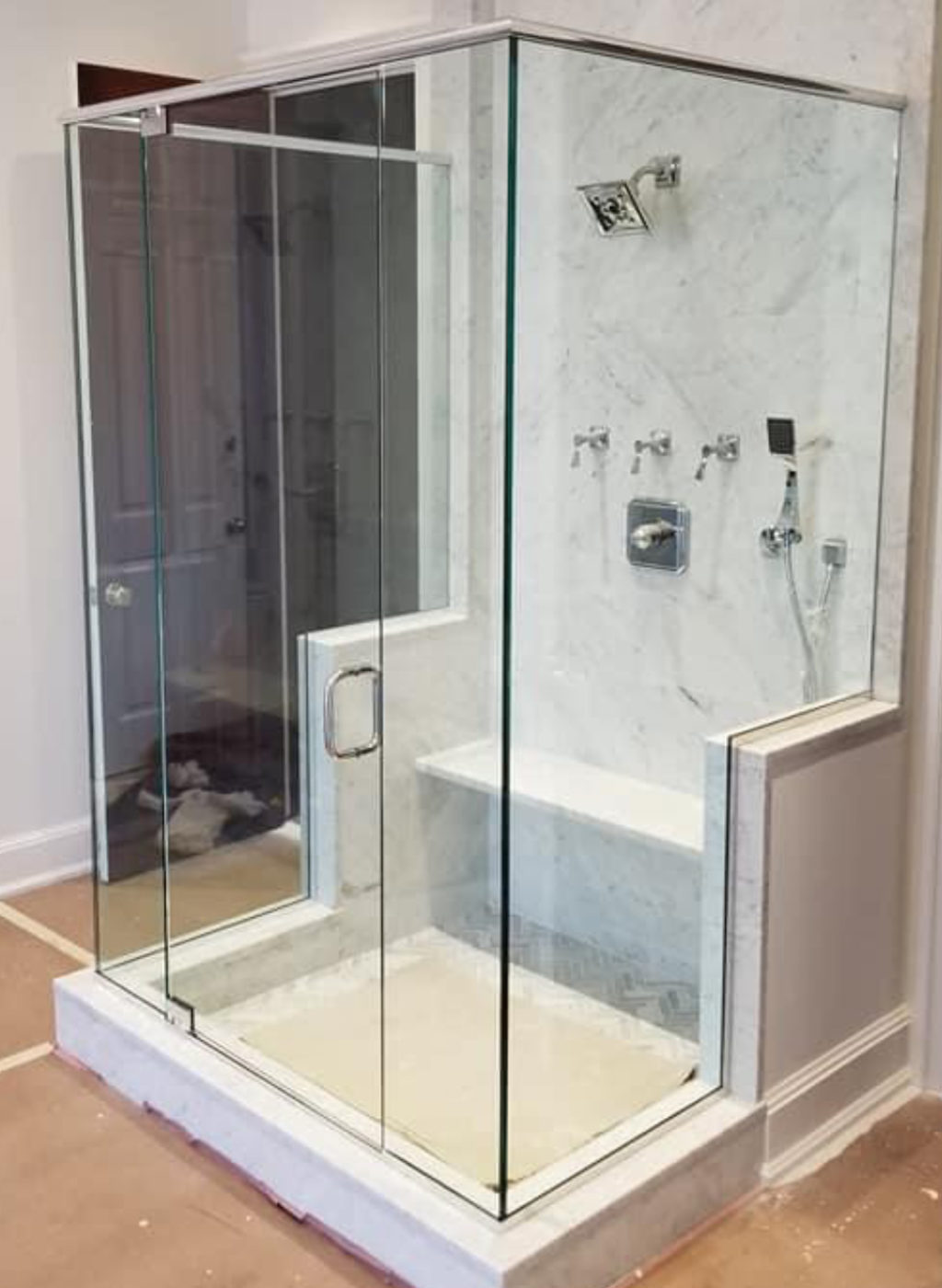 Series 90 Corner Stall Frameless Shower Enclosure | Mr. Shower Door